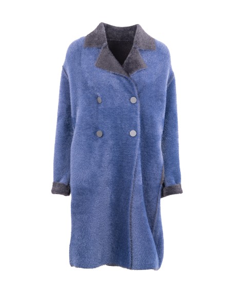 Shop EMPORIO ARMANI  Giaccone: Emporio Armani cappotto doppiopetto reversibile in tessuto effetto mohair.
Lunghezza: 90 cm.
Tessuto effetto mohair.
Reversibile.
Scollo con revers.
Modello doppiopetto.
Chiusura con bottoni.
Maniche lunghe.
Composizione:  98% Poliammide 2% Elastan.
Made in Tunisia.. 6D2LT9 2M14Z-0999